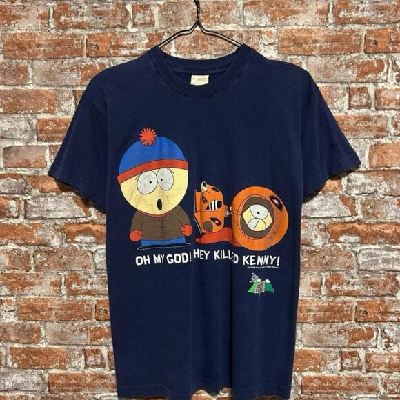 Vintage 1999 South Park Cartoon Movie T-shirt navy - Picture 1 of 2